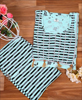 Cotton Gota Patti Sky Blue Kurti Set